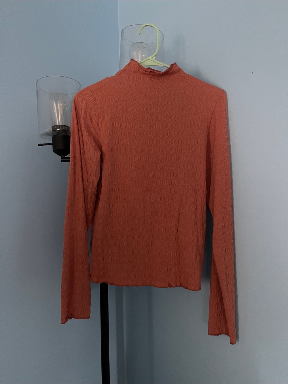 Women's Long Sleeve Mock Neck Top in Terracotta